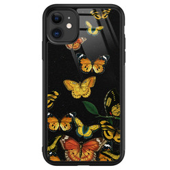 Leuke Telefoonhoesjes iPhone 11 glazen hardcase - Vlinders