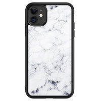 Leuke Telefoonhoesjes iPhone 11 glazen hardcase - Marmer grijs