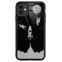 Leuke Telefoonhoesjes iPhone 11 glazen hardcase - Space shuttle