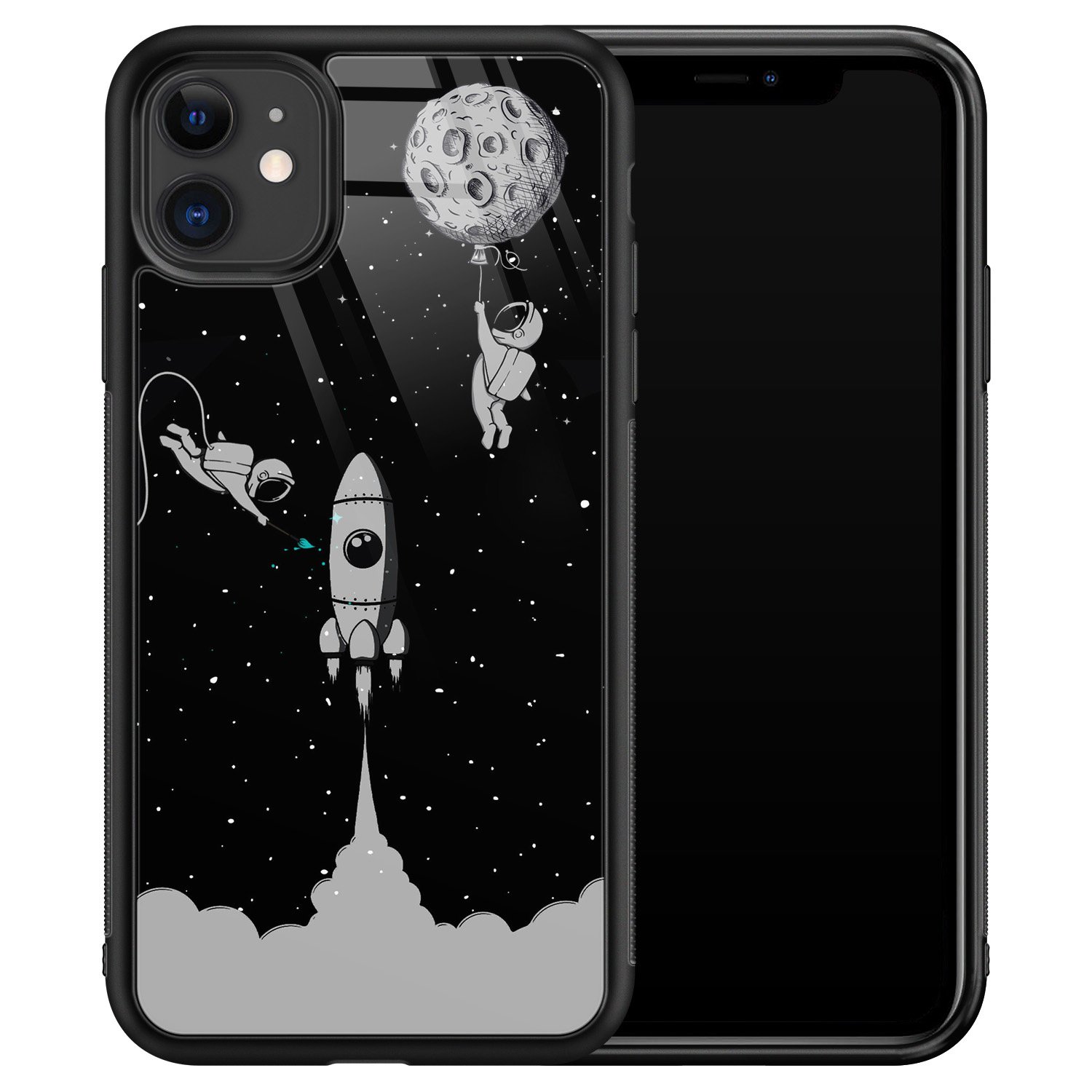 Leuke Telefoonhoesjes iPhone 11 glazen hardcase - Space shuttle