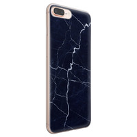 Leuke Telefoonhoesjes iPhone 8 Plus/7 Plus siliconen hoesje - Marmer navy blauw