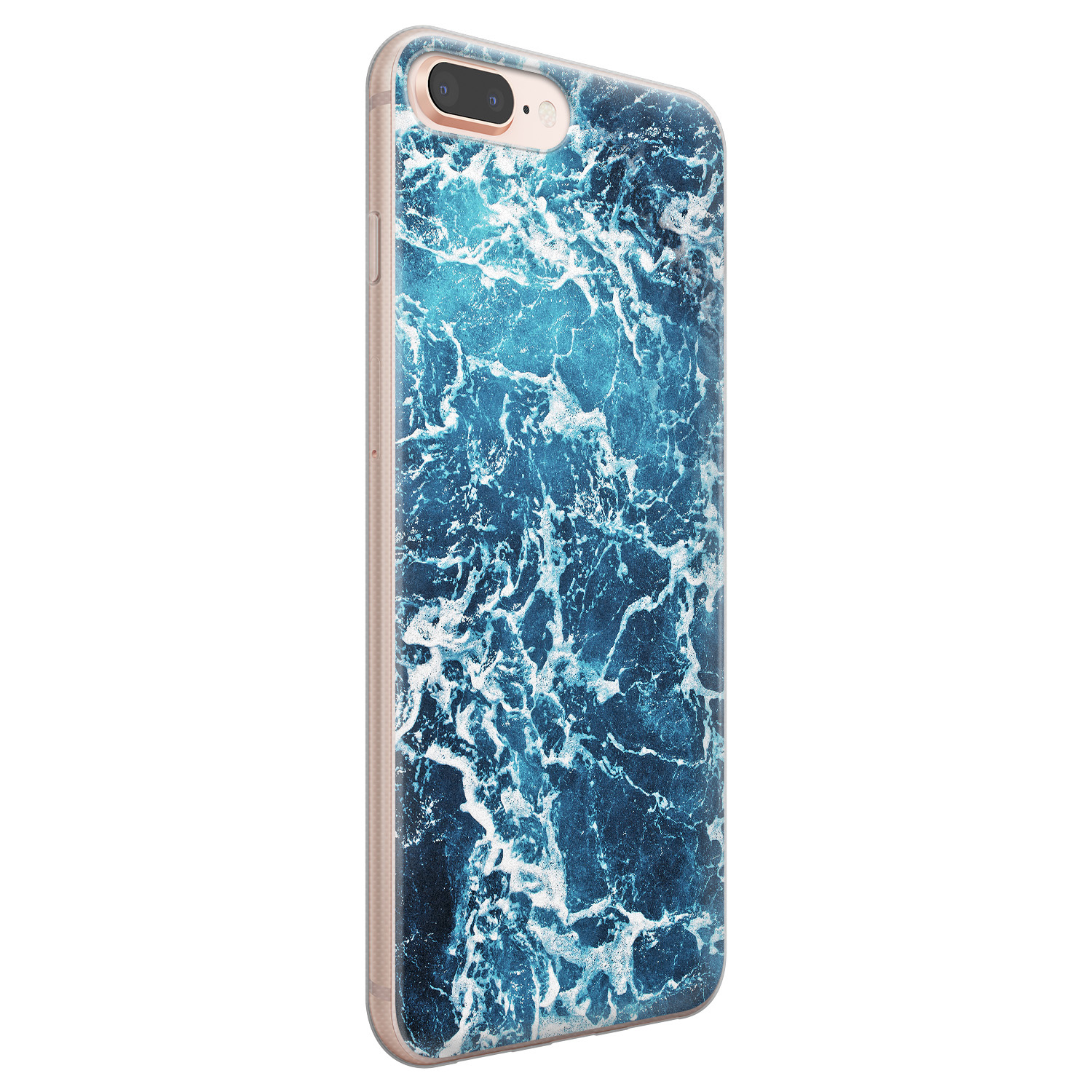 Leuke Telefoonhoesjes iPhone 8 Plus/7 Plus siliconen hoesje - Ocean blue