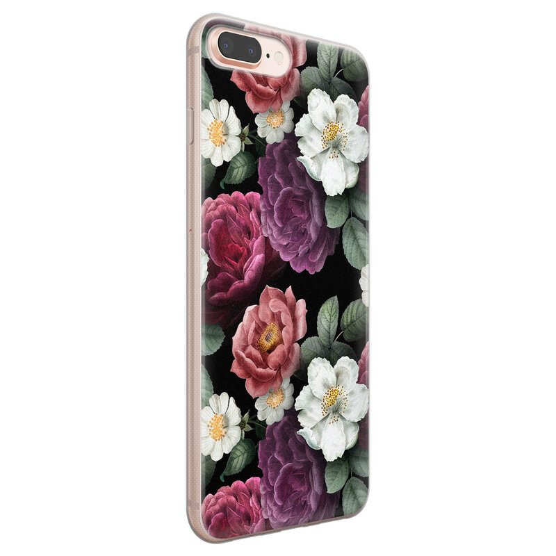 Leuke Telefoonhoesjes iPhone 8 Plus/7 Plus siliconen hoesje - Bloemenliefde