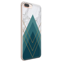 Leuke Telefoonhoesjes iPhone 8 Plus/7 Plus siliconen hoesje - Geometrisch blauw