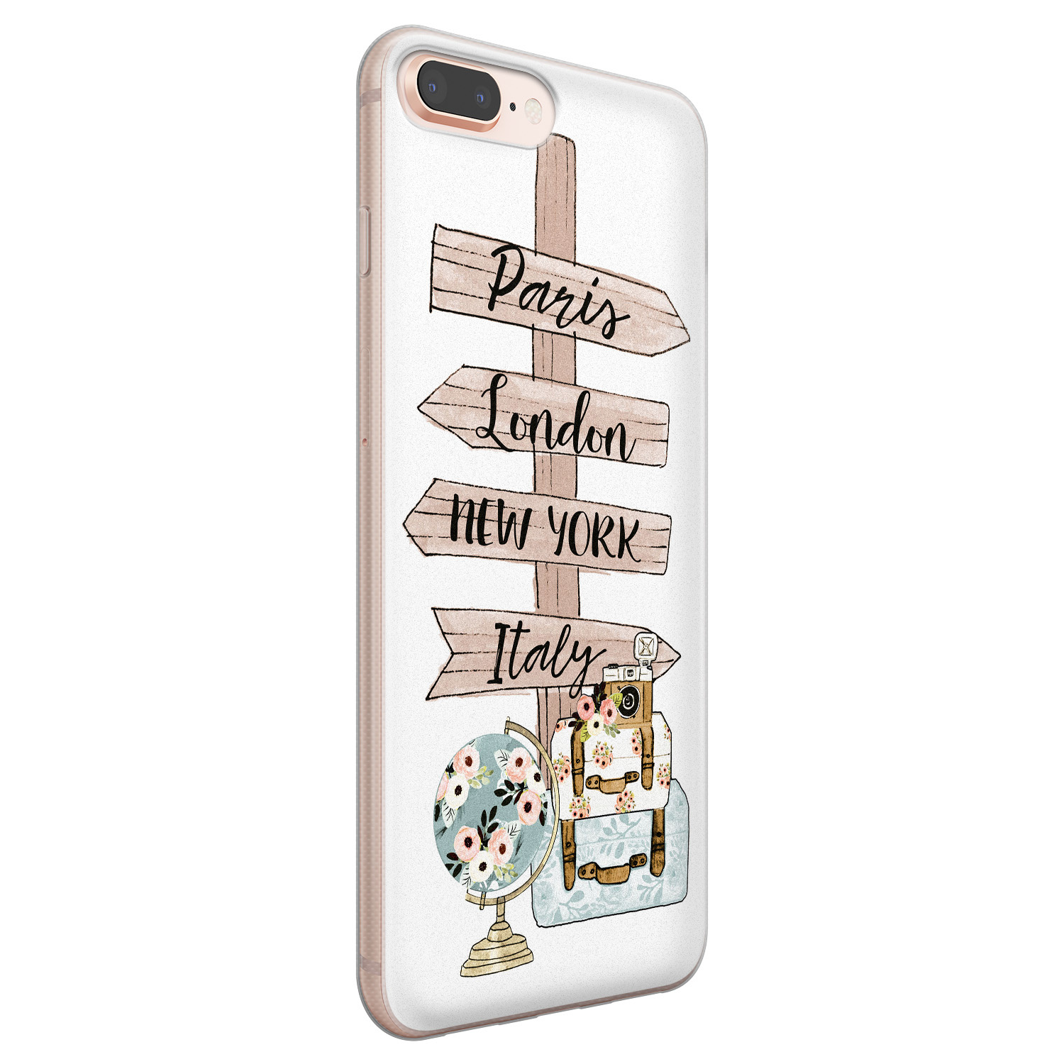 Leuke Telefoonhoesjes iPhone 8 Plus/7 Plus siliconen hoesje - Where to go next