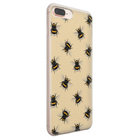 Leuke Telefoonhoesjes iPhone 8 Plus/7 Plus siliconen hoesje - Bee happy