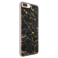 Leuke Telefoonhoesjes iPhone 8 Plus/7 Plus siliconen hoesje - Marmer zwart goud