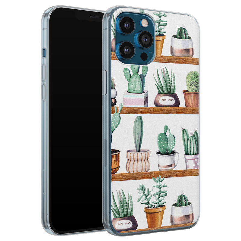 Leuke Telefoonhoesjes iPhone 12 Pro siliconen hoesje - Cactus