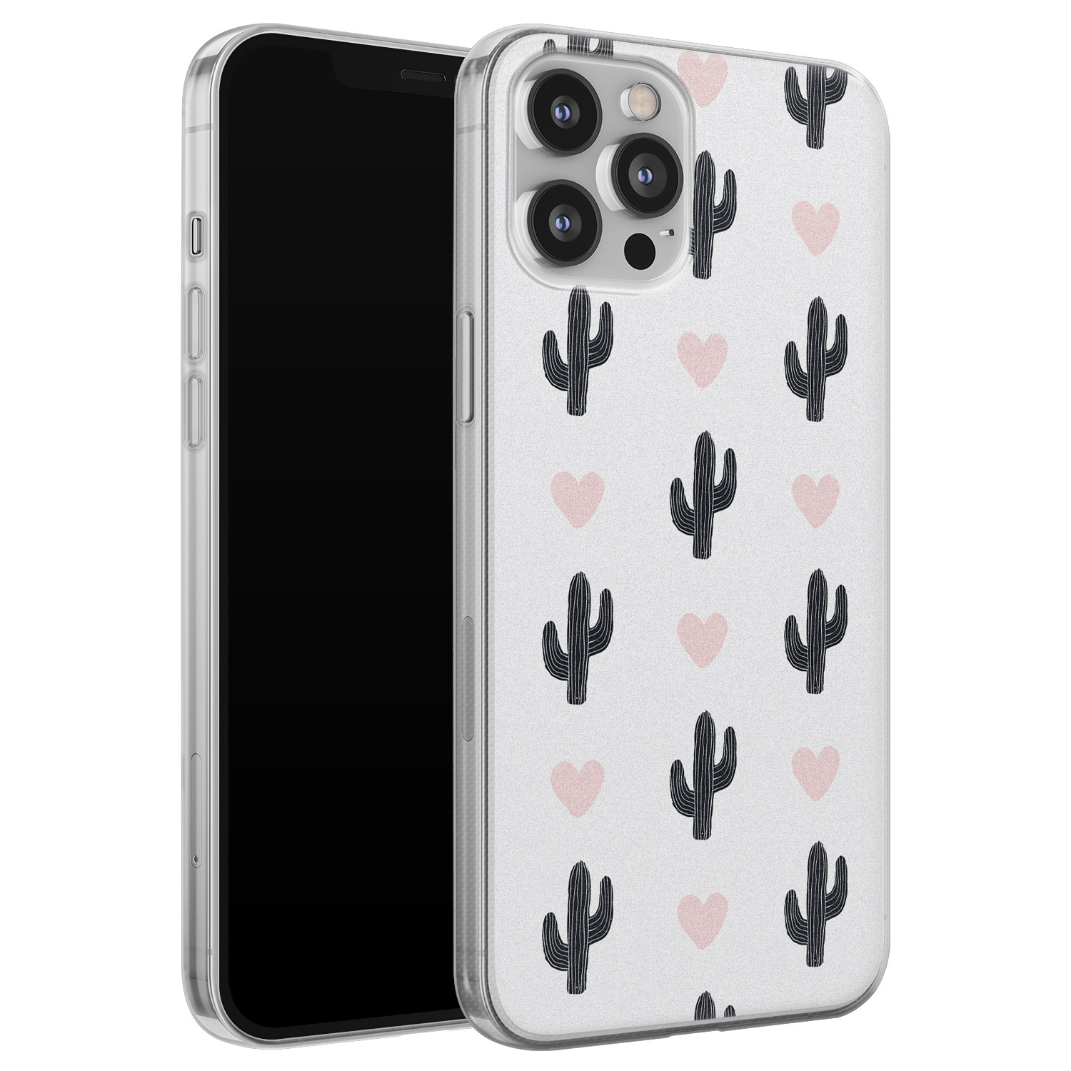 Leuke Telefoonhoesjes iPhone 12 Pro Max siliconen hoesje - Cactus love