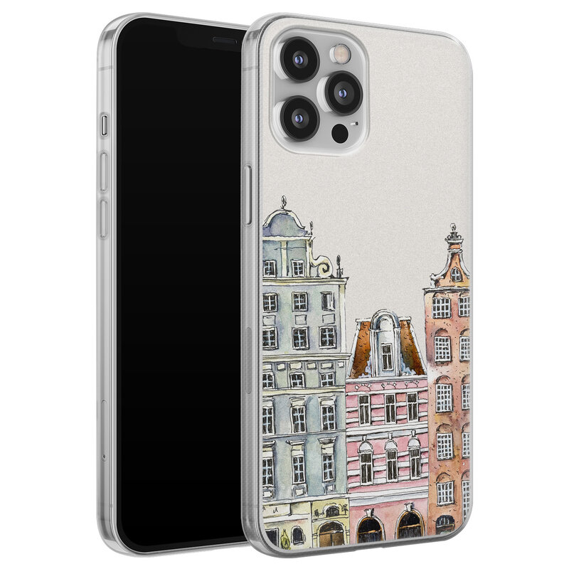Leuke Telefoonhoesjes iPhone 12 Pro Max siliconen hoesje - Grachtenpandjes