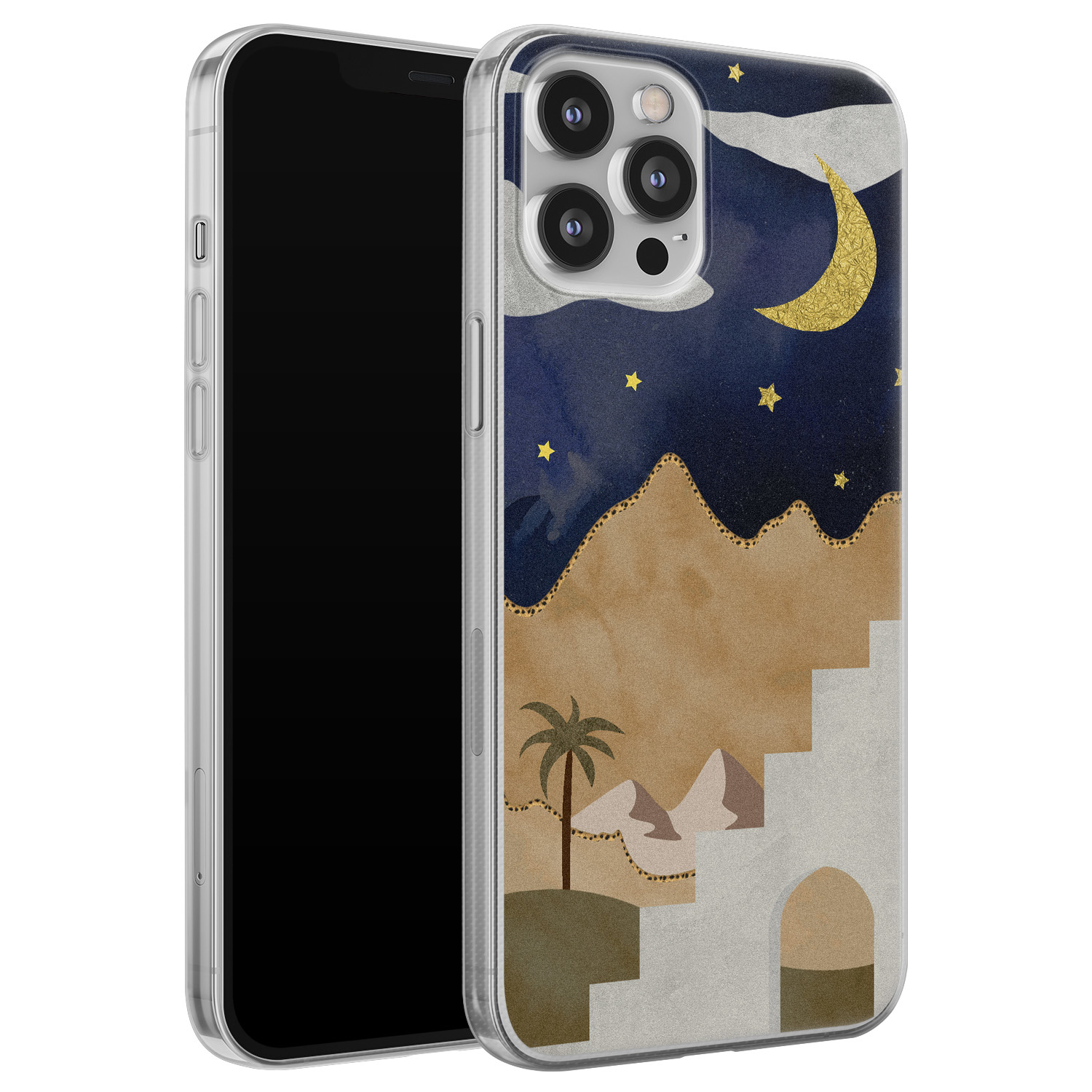 Leuke Telefoonhoesjes iPhone 12 Pro Max siliconen hoesje - Desert night