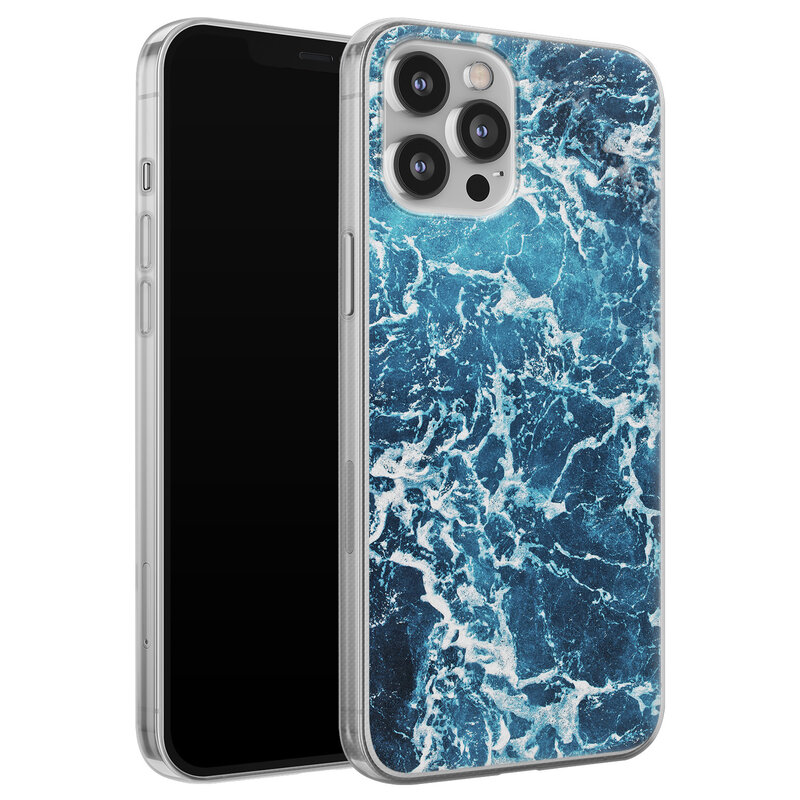Leuke Telefoonhoesjes iPhone 12 Pro Max siliconen hoesje - Ocean blue