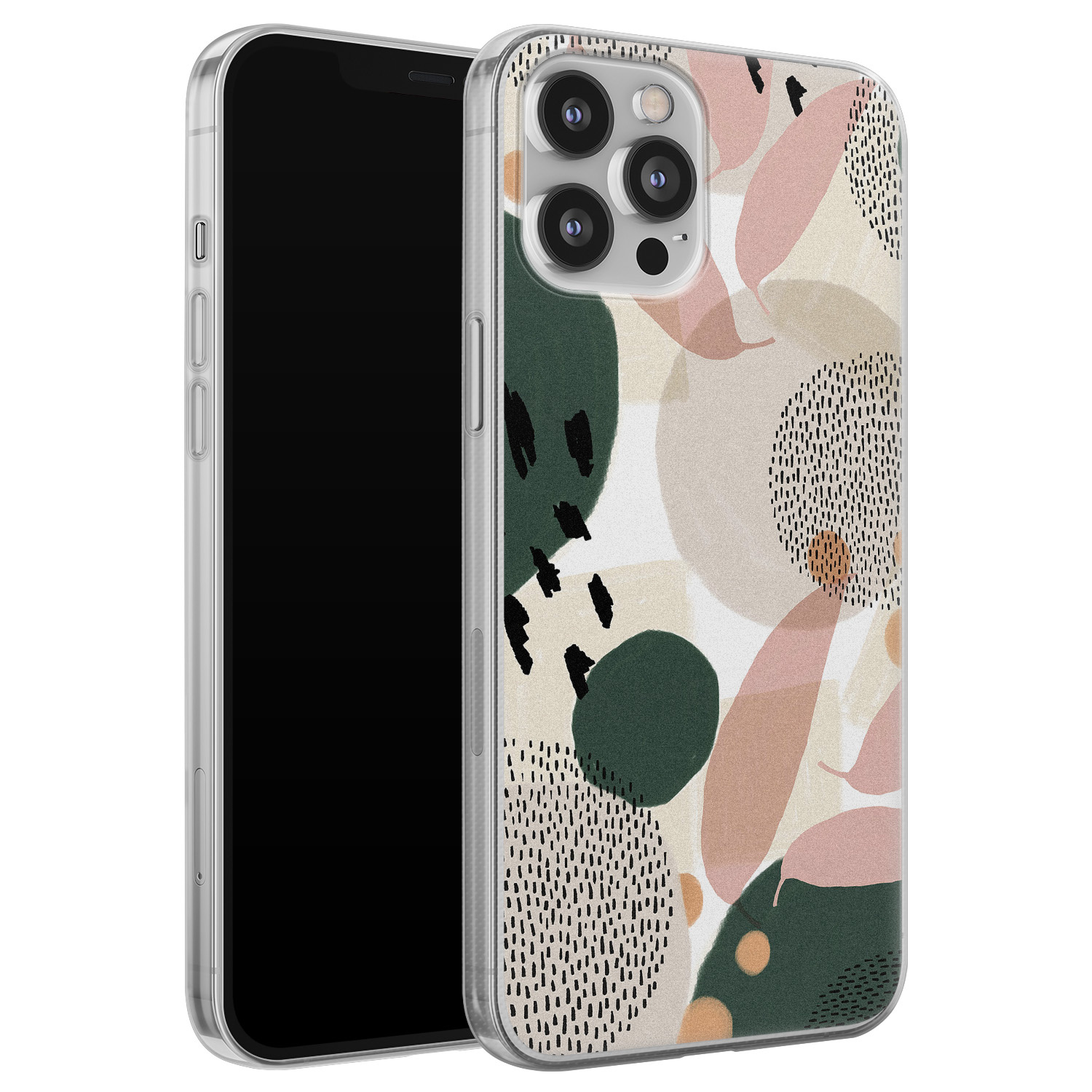 Leuke Telefoonhoesjes iPhone 12 Pro Max siliconen hoesje - Abstract print