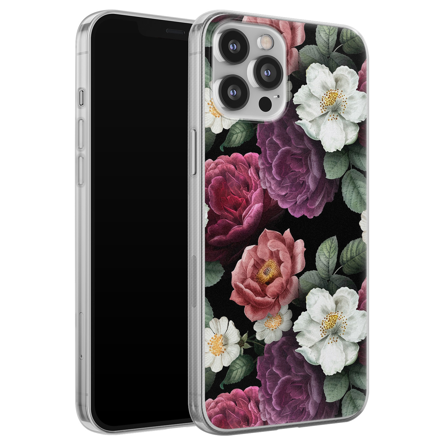 Leuke Telefoonhoesjes iPhone 12 Pro Max siliconen hoesje - Bloemenliefde