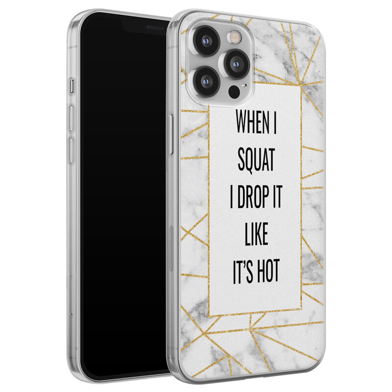 Leuke Telefoonhoesjes iPhone 12 Pro Max siliconen hoesje - Dropping squats