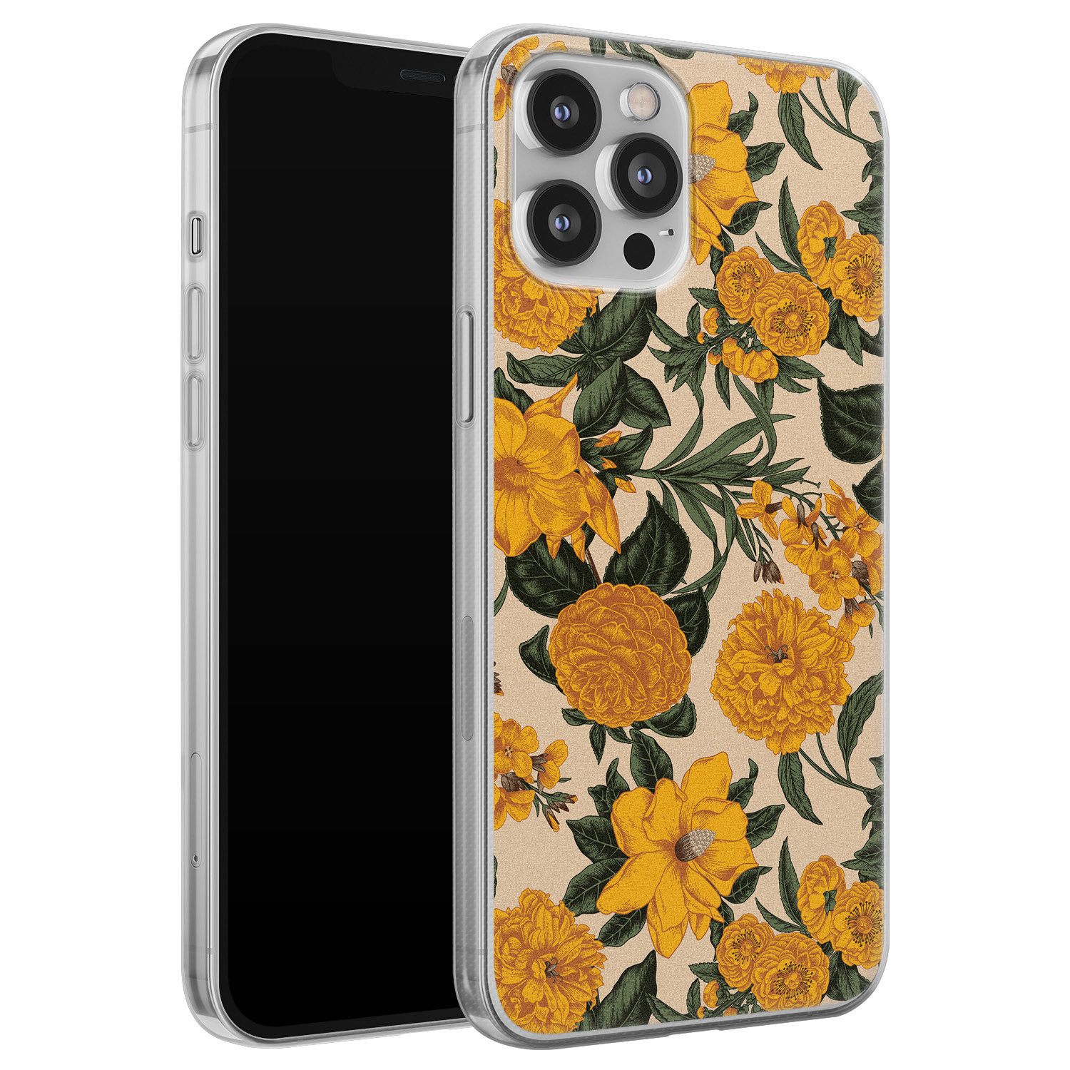 Leuke Telefoonhoesjes iPhone 12 Pro Max siliconen hoesje - Retro flowers