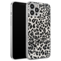 Leuke Telefoonhoesjes iPhone 12 Pro Max siliconen hoesje - Luipaard grijs