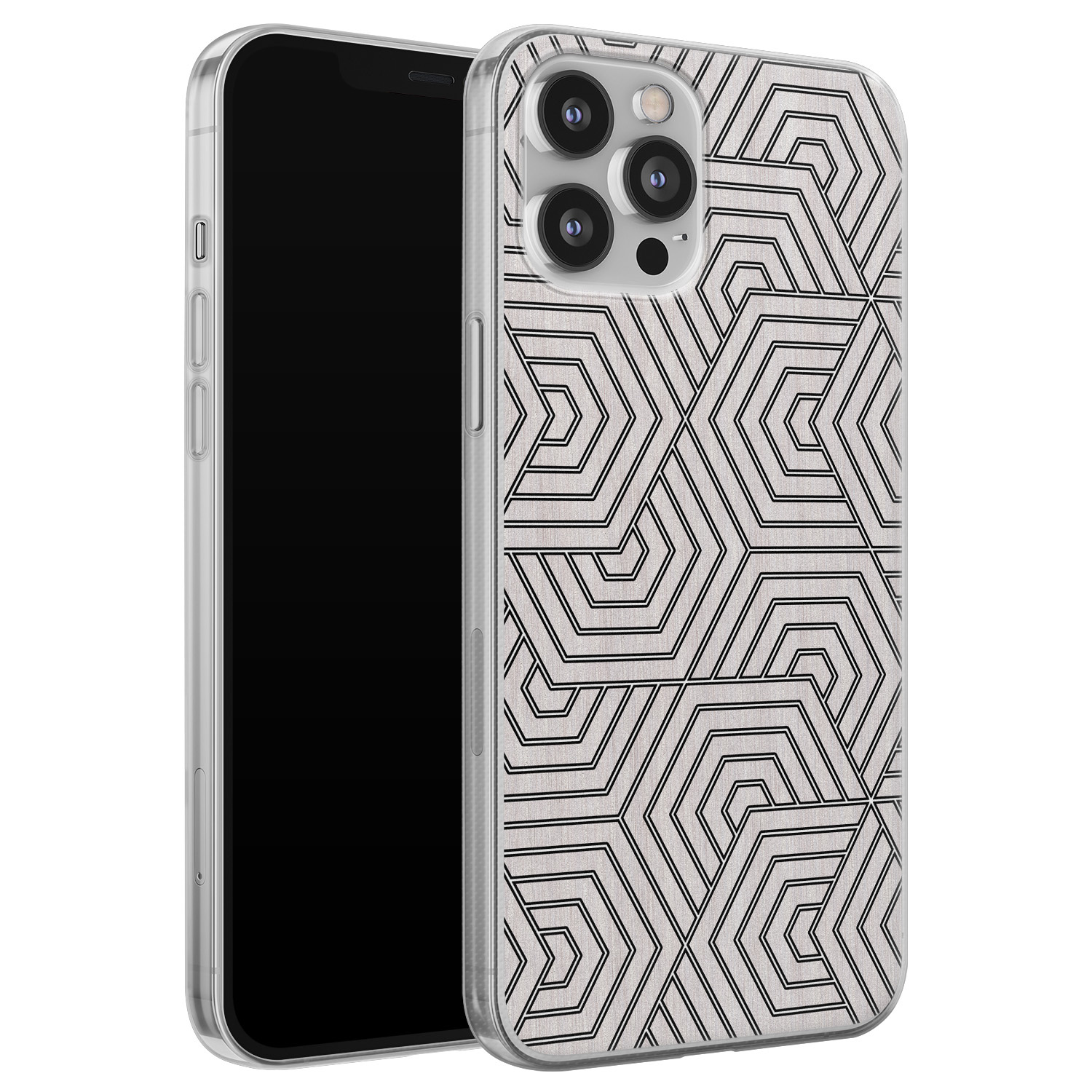 Leuke Telefoonhoesjes iPhone 12 Pro Max siliconen hoesje - Geometrisch