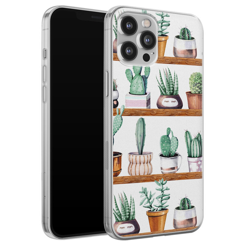Leuke Telefoonhoesjes iPhone 12 Pro Max siliconen hoesje - Cactus