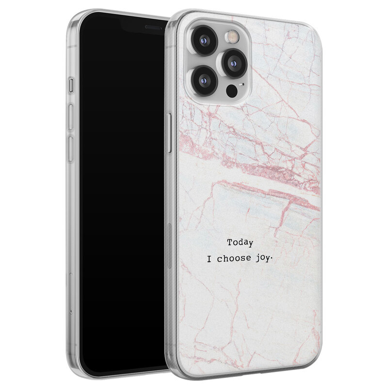 Leuke Telefoonhoesjes iPhone 12 Pro Max siliconen hoesje - Today I choose joy