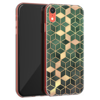 Leuke Telefoonhoesjes iPhone XR siliconen hoesje - Green cubes