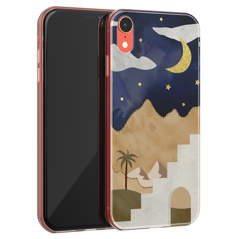 Leuke Telefoonhoesjes iPhone XR siliconen hoesje - Desert night