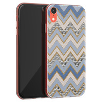 Leuke Telefoonhoesjes iPhone XR siliconen hoesje - Retro zigzag