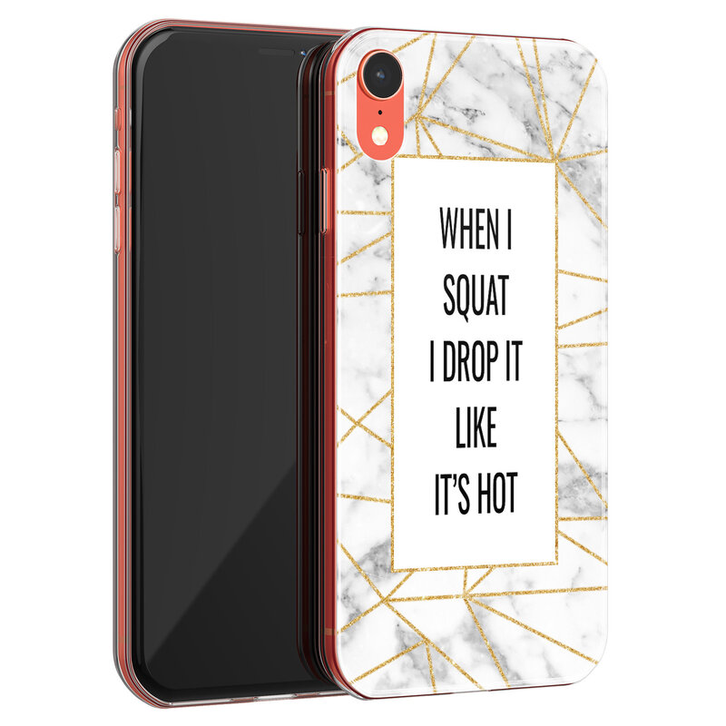 Leuke Telefoonhoesjes iPhone XR siliconen hoesje - Dropping squats