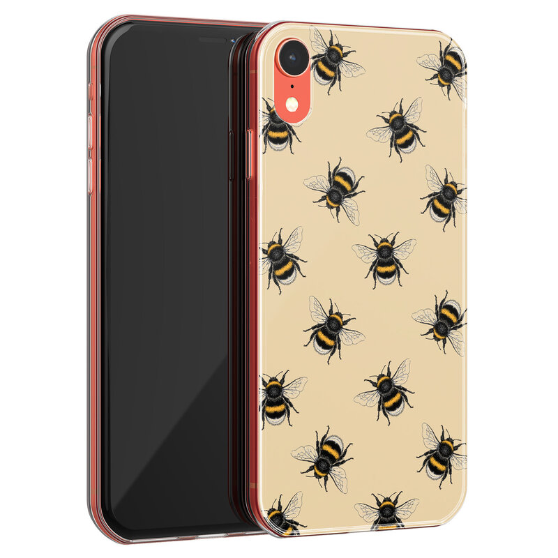 Leuke Telefoonhoesjes iPhone XR siliconen hoesje - Bee happy