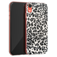 Leuke Telefoonhoesjes iPhone XR siliconen hoesje - Luipaard grijs