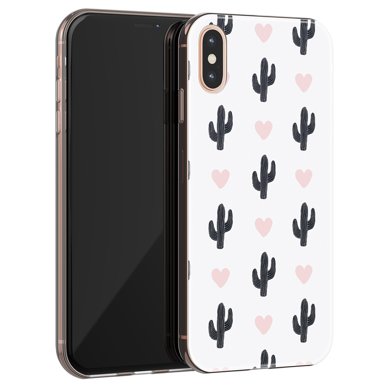 Leuke Telefoonhoesjes iPhone X/XS siliconen hoesje - Cactus love