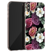 Leuke Telefoonhoesjes iPhone X/XS siliconen hoesje - Bloemenliefde