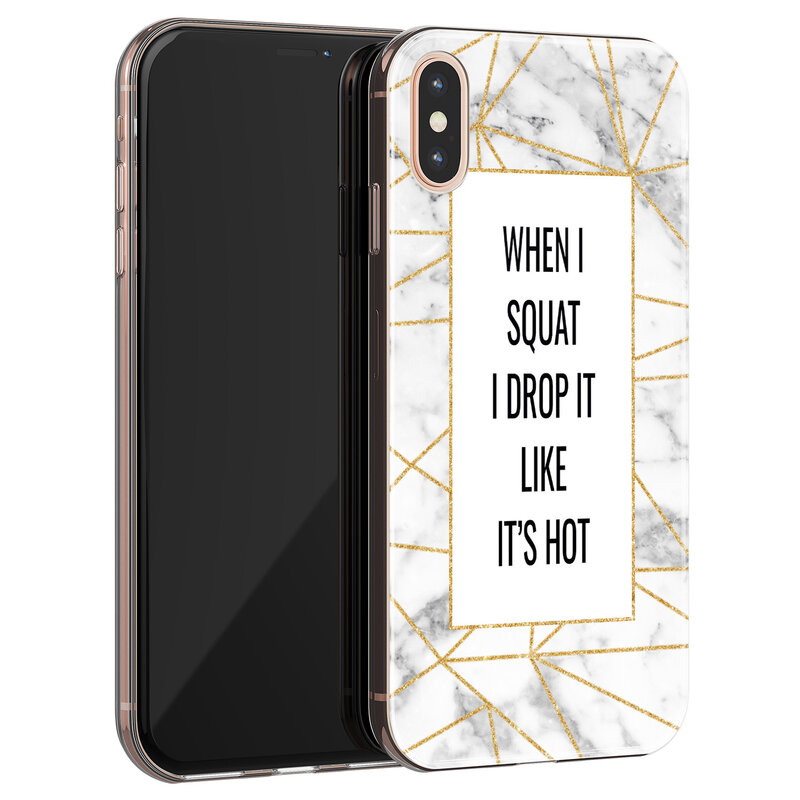 Leuke Telefoonhoesjes iPhone X/XS siliconen hoesje - Dropping squats