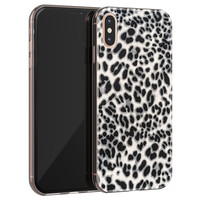 Leuke Telefoonhoesjes iPhone X/XS siliconen hoesje - Luipaard grijs