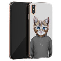 Leuke Telefoonhoesjes iPhone XS Max siliconen hoesje - Poezenhoofd