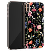 Leuke Telefoonhoesjes iPhone XS Max siliconen hoesje - Dark flowers