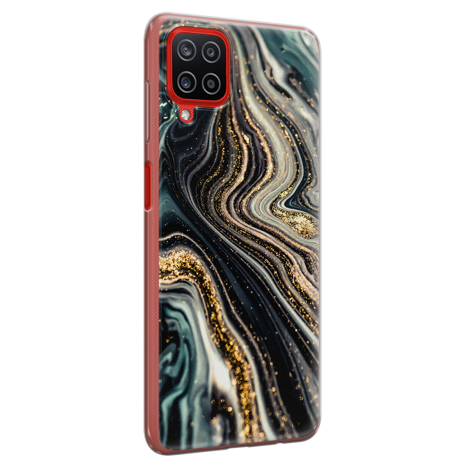 Leuke Telefoonhoesjes Samsung Galaxy A12 siliconen hoesje - Marmer swirl