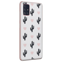 Leuke Telefoonhoesjes Samsung Galaxy A51 siliconen hoesje - Cactus love