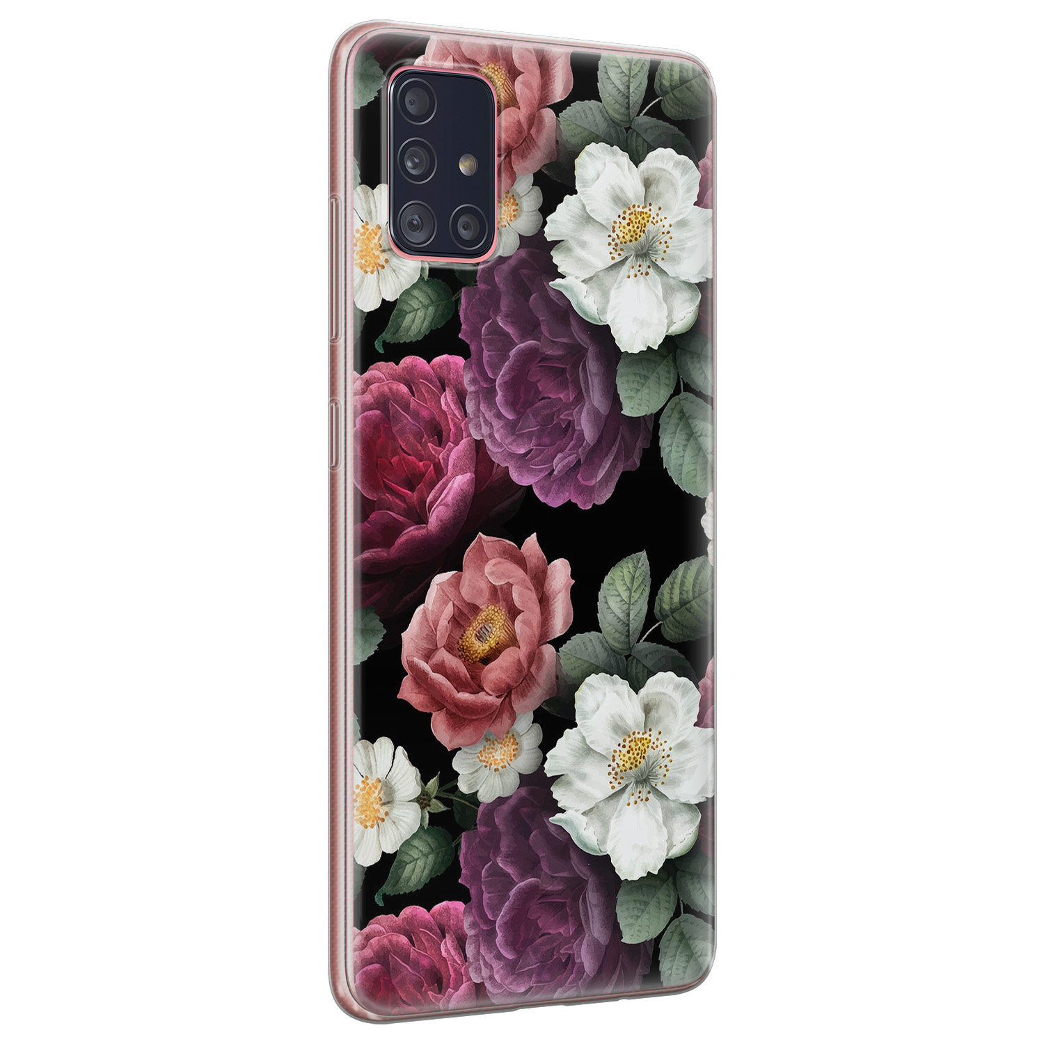 Leuke Telefoonhoesjes Samsung Galaxy A51 siliconen hoesje - Bloemenliefde