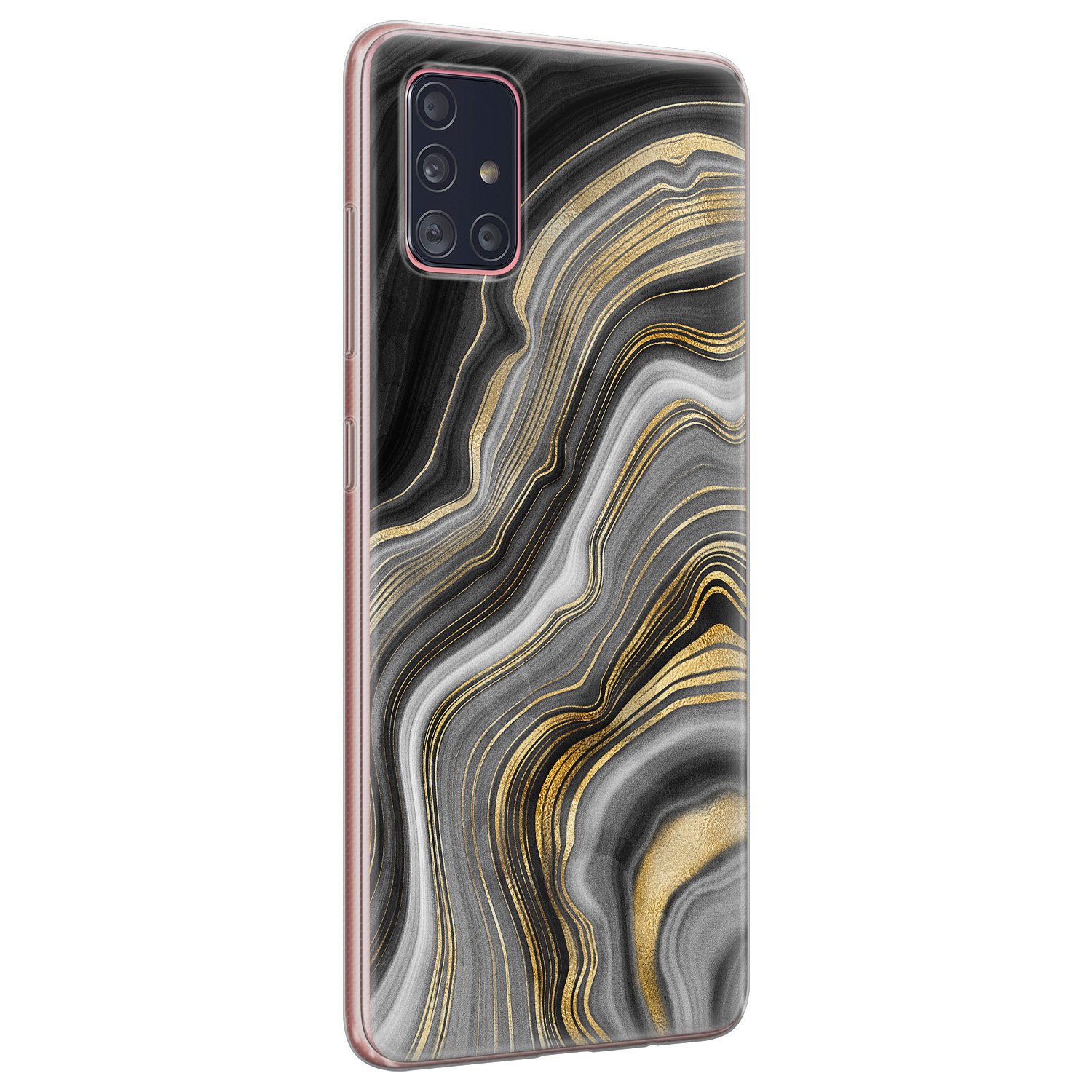 Leuke Telefoonhoesjes Samsung Galaxy A51 siliconen hoesje - Golden agate