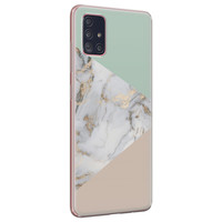 Leuke Telefoonhoesjes Samsung Galaxy A51 siliconen hoesje - Marmer pastel mix