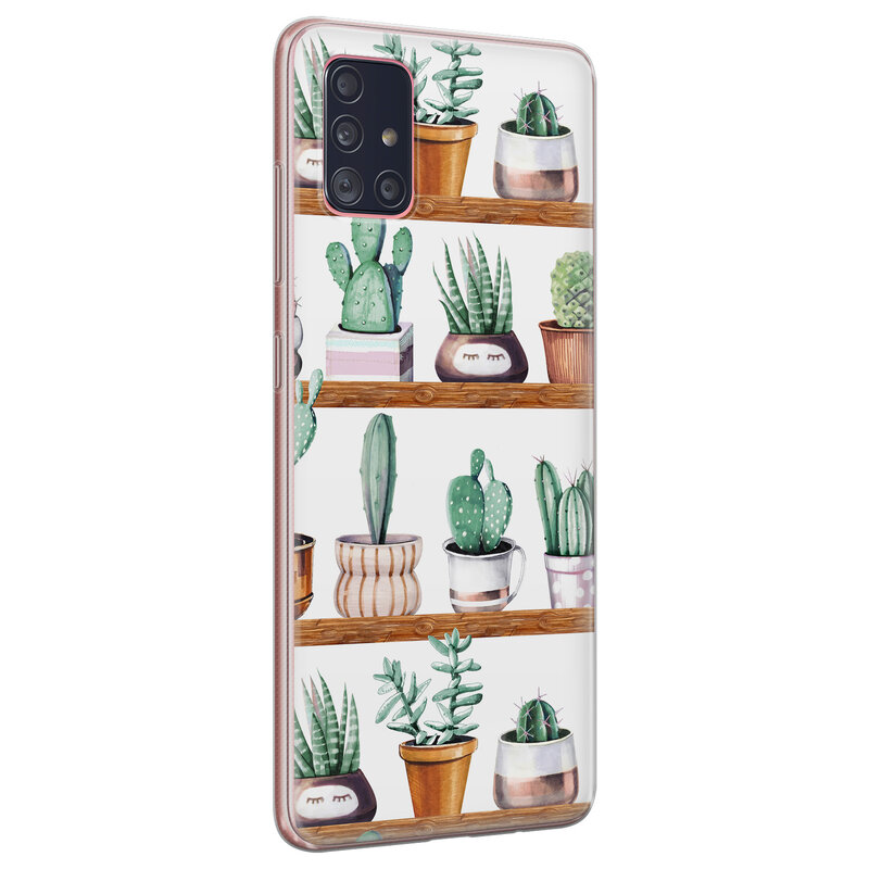 Leuke Telefoonhoesjes Samsung Galaxy A51 siliconen hoesje - Cactus