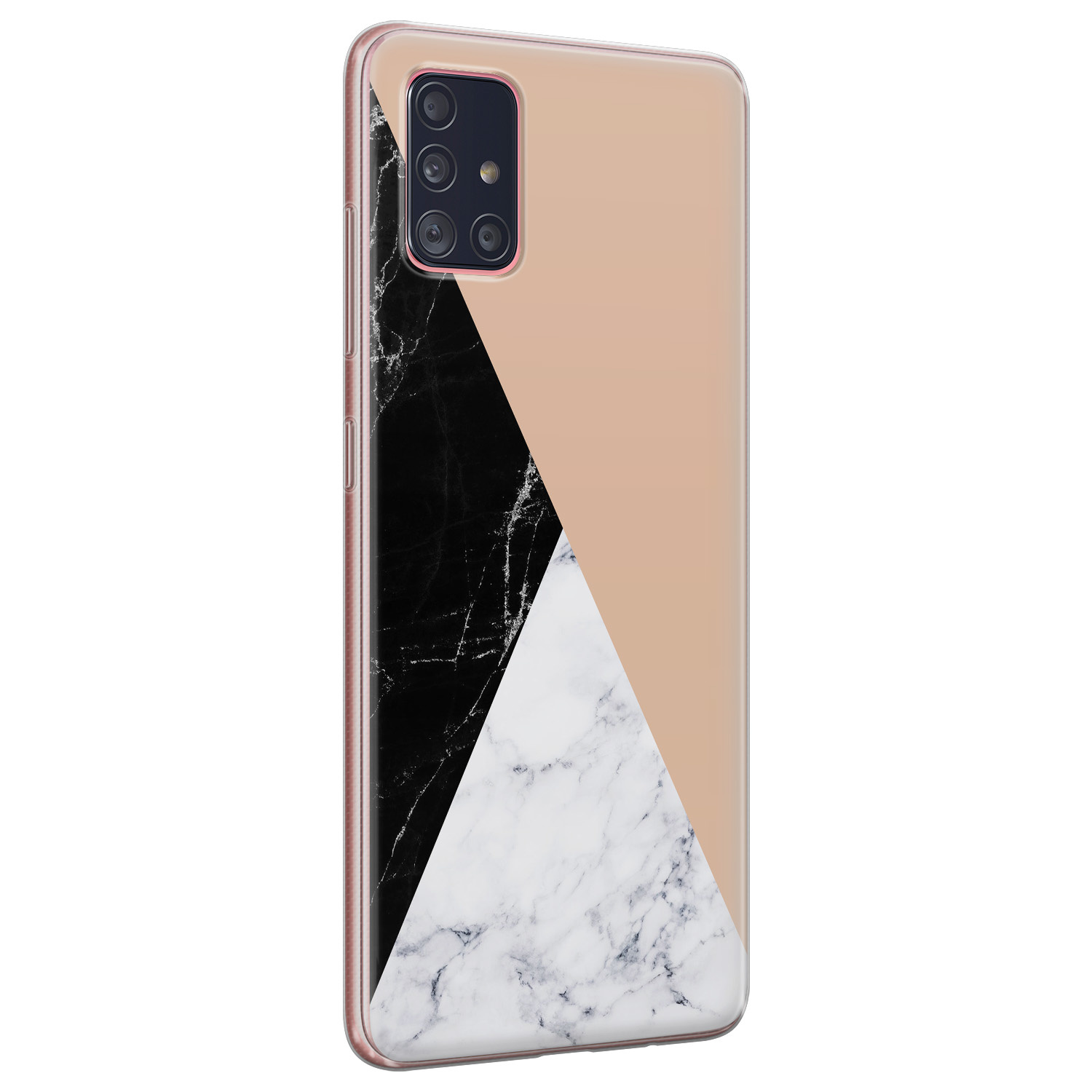 Leuke Telefoonhoesjes Samsung Galaxy A51 siliconen hoesje - Marmer zwart bruin