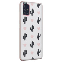Leuke Telefoonhoesjes Samsung Galaxy A71 siliconen hoesje - Cactus love