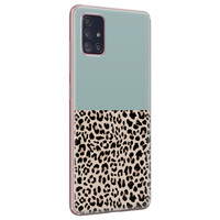 Leuke Telefoonhoesjes Samsung Galaxy A71 siliconen hoesje - Luipaard mint