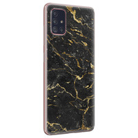 Leuke Telefoonhoesjes Samsung Galaxy A71 siliconen hoesje - Marmer zwart goud