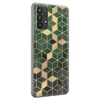 Leuke Telefoonhoesjes Samsung Galaxy A32 4G siliconen hoesje - Green cubes