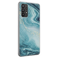 Leuke Telefoonhoesjes Samsung Galaxy A32 4G siliconen hoesje - Marmer blauw