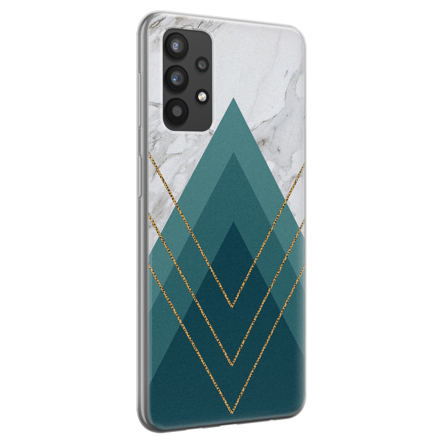 Leuke Telefoonhoesjes Samsung Galaxy A32 4G siliconen hoesje - Geometrisch blauw