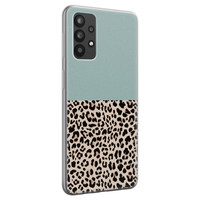 Leuke Telefoonhoesjes Samsung Galaxy A32 4G siliconen hoesje - Luipaard mint